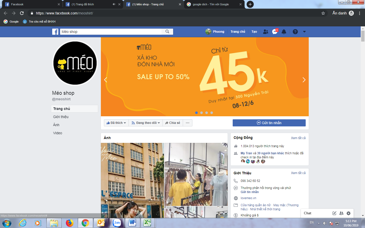 ảnh bài trên trang facebook