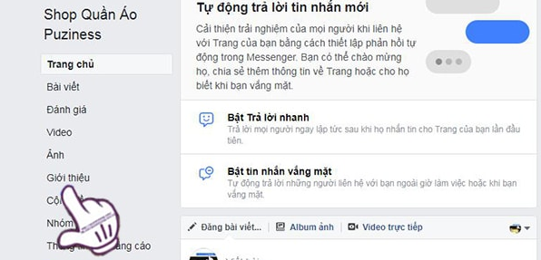 bạn clik vào giới thiệu